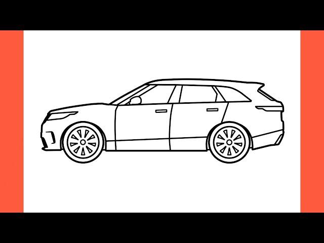 How to draw a RANGE ROVER VELAR easy / drawing land rover 2018 step by step