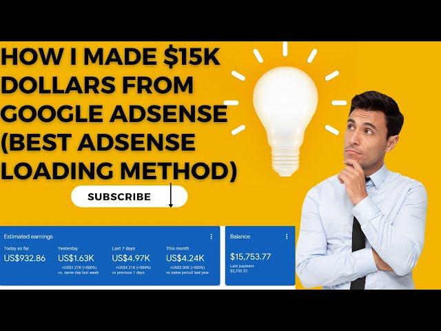 How I Made $15K Dollars from Google AdSense (Best AdSense Loading)