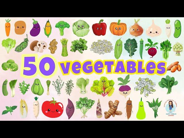 50 VEGETABLES NAME for Toddlers | First Words for Babies | English Vocabulary | Speech Therapy Kids