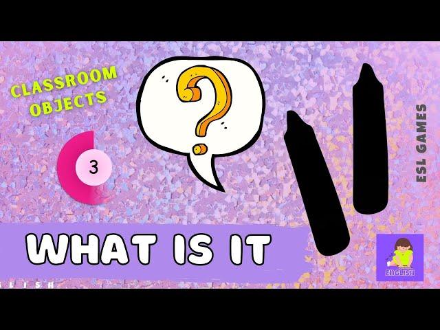 What's this? – School supplies | English Vocabulary Guess the silhouette Game for kids (ESL)