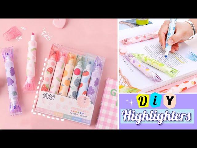 How to make dual tip highlighters || DIY handmade highlighter pen