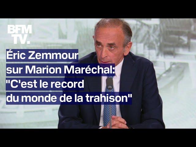 Marion Maréchal exclue de Reconquête: l'interview d'Éric Zemmour en intégralité