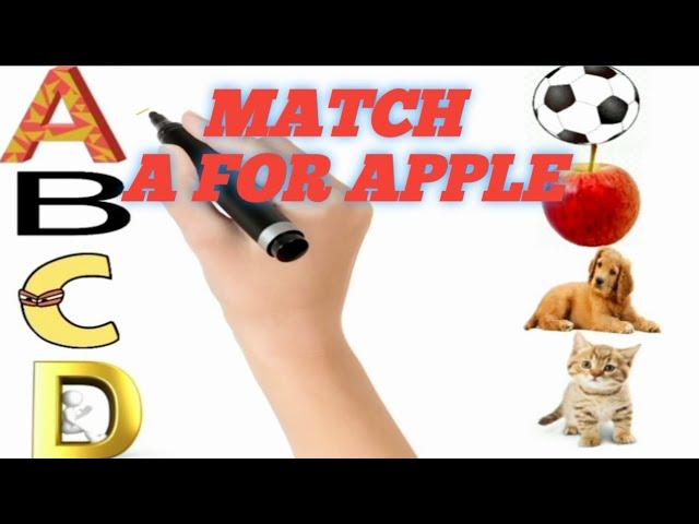 ABCD Match | A for Apple | Lkg Class English Worksheet