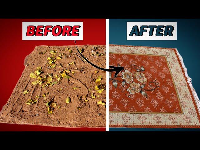 The carpet that the flood took with it | Mud and dirt on the hand-woven carpet