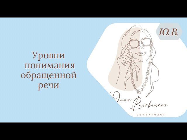 Понимание речи. Уровни понимания обращенной речи. Логопед. Подробнее в описании.