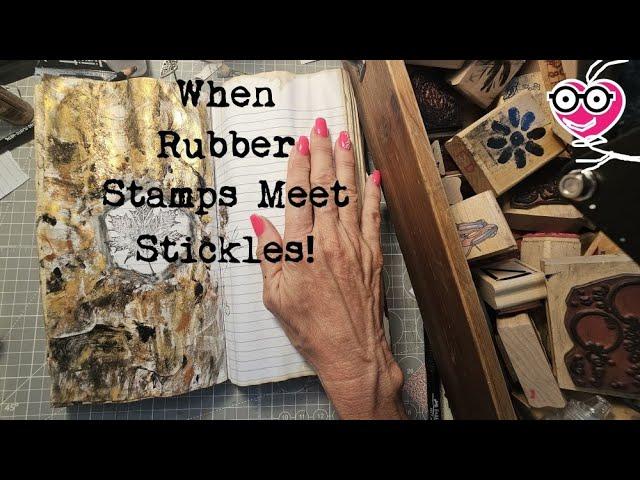 When Rubber Stamp Meets Stickles!! Creation Process for Beginners! The Paper Outpost!