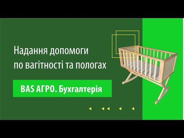 Надання допомоги по вагітності та пологах в BAS АГРО. Бухгалтерія