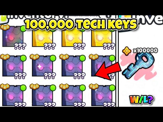 Opening 100,000 Tech Keys in Pet Simulator 99! (W/L?)