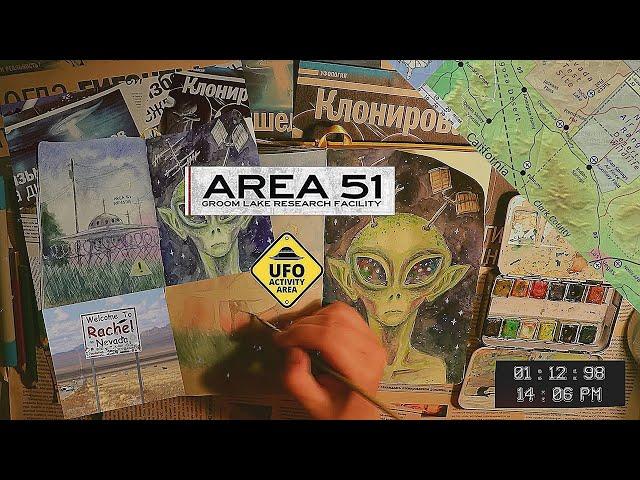 НЛО Зона 51️ Рисую в Скетчбуке | Area 51 | теория заговора