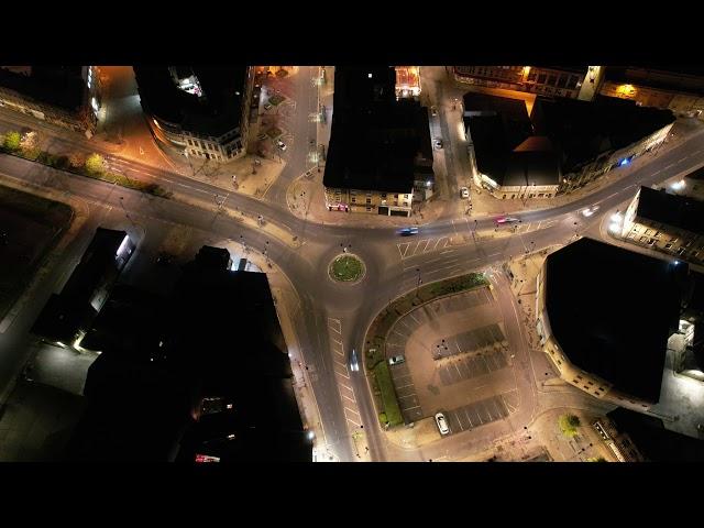 Hyperlapse of Bull Green Roundabout Halifax at night
