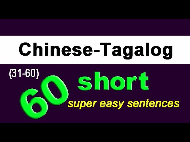 （Lesson18）60 short super easy Chinese sentences(Chinese-Tagalog)daily useful Taiwanese Mandarin