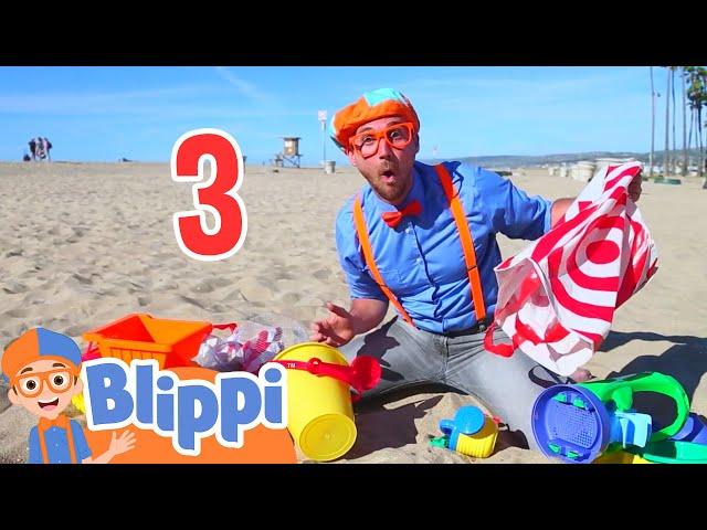 Blippi Visits The Beach and Learns Numbers | Educational Videos For Kids