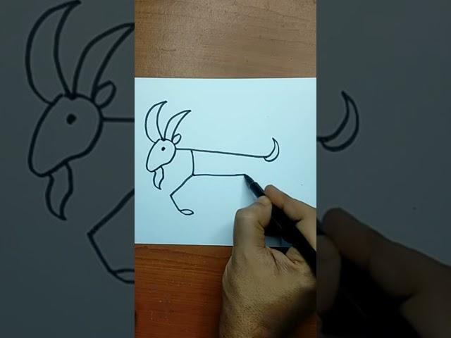 How To Draw A Stick Figure Goat #shorts #YTshorts #trending #viral | #goats #animals | #drawing