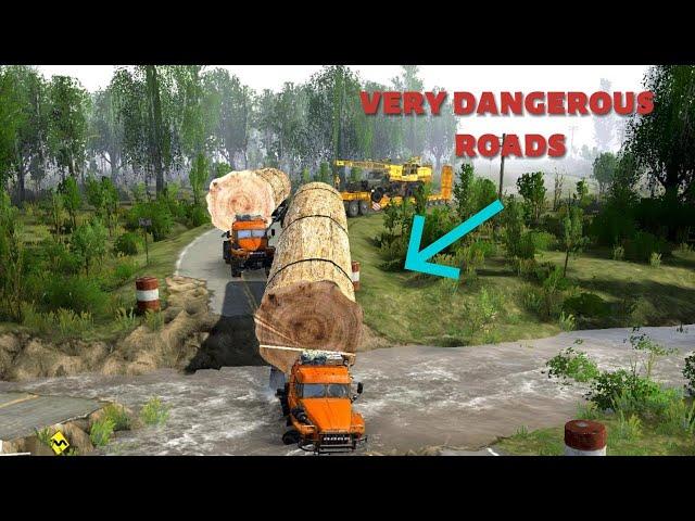 Extreme of ROADS !! trucks hauling giant logs