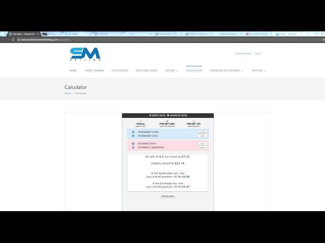 Matched Betting Calculator Tutorial