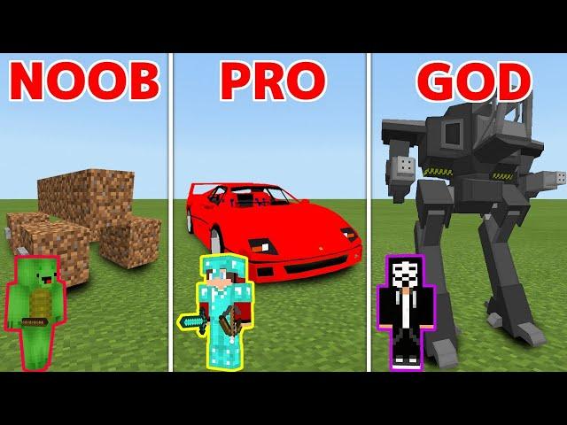 Minecraft NOOB vs PRO vs GOD: ROULETTE OF OP CARS CHALLENGE