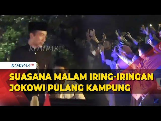 Suasana Malam Iring-iringan Jokowi Disambut Warga Pulang Kampung ke Solo