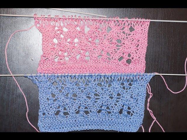 Вязание спицами. Схема 21. Ажурный узор с ромбами  ////   Knitting. Scheme. openwork pattern
