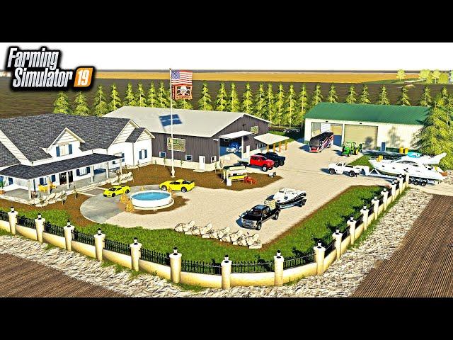 REDNECK $2,000,000 HOUSE BUILD! (NEW SHOP & CARS) | FARMING SIMULATOR 2019