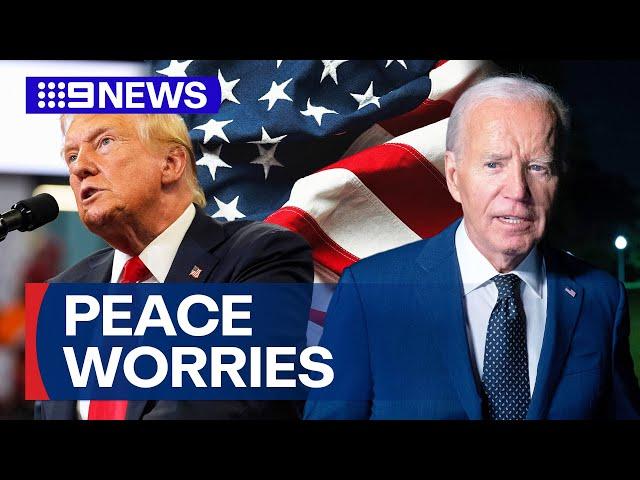 Joe Biden questions US peace if Donald Trump loses election | 9 News Australia