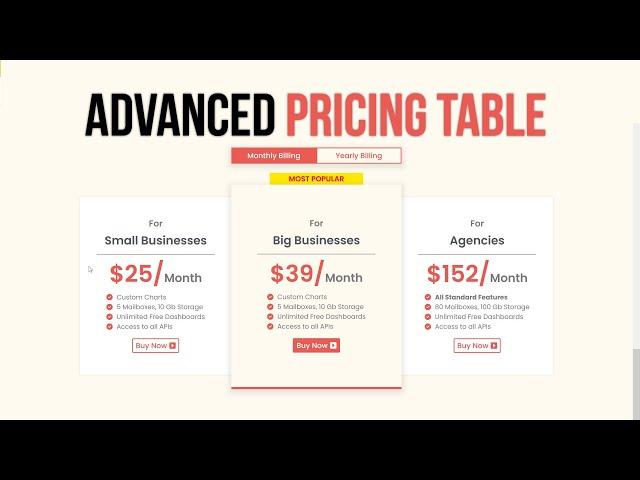  Elementor Pricing Table Using Elementor Flexbox Container Layout