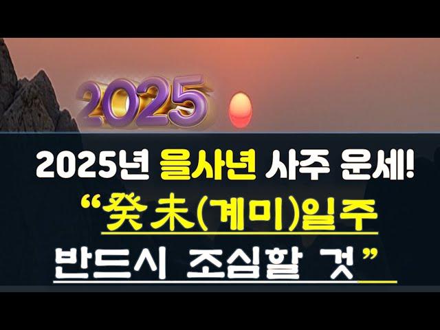 2025년 을사년 운세! 사주의 일주가 癸未(계미)일에 태어난 사람들의 돈복,금전운과 반드시 조심(?)해야 할 것들.