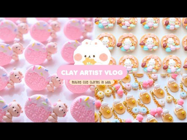 Clay Artist Vlog  Making Clay Charms in Bulk | Polymer and Air Dry Clay | Studio Vlog