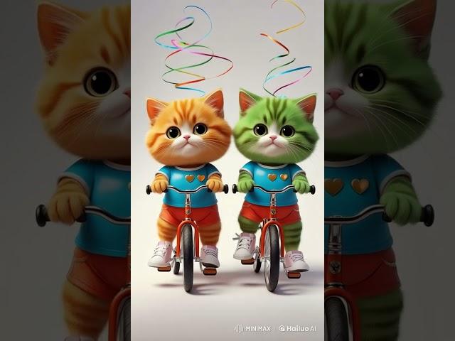 Tiny Paws on a Bicycle! Kittens Walking Like Pros! 