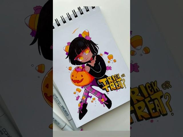 Halloween Art Challange week 4 #happyeektober2023 #halloweenwithshorts