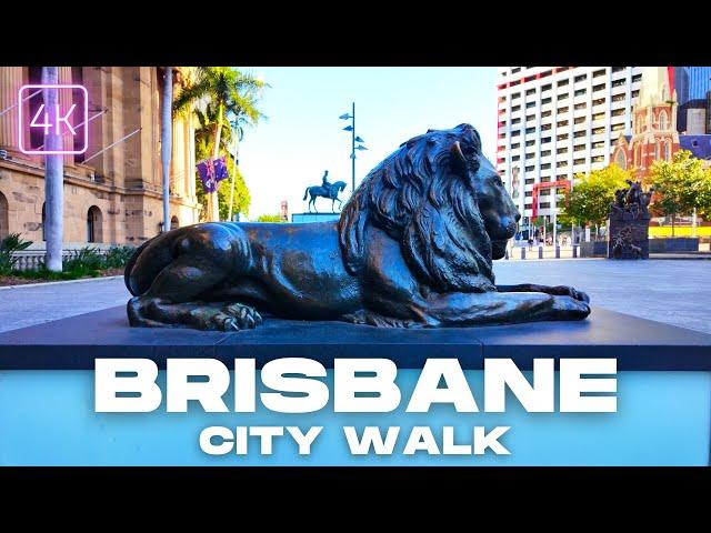 Brisbane City Walking Tour | Sunday Morning | King George Square | 4K Australia July 2024 | 4K/60fps