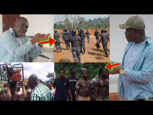 Police Officers Involved In Galamsey Caught, As Dormaahene And His Team Storm Galamsey Site