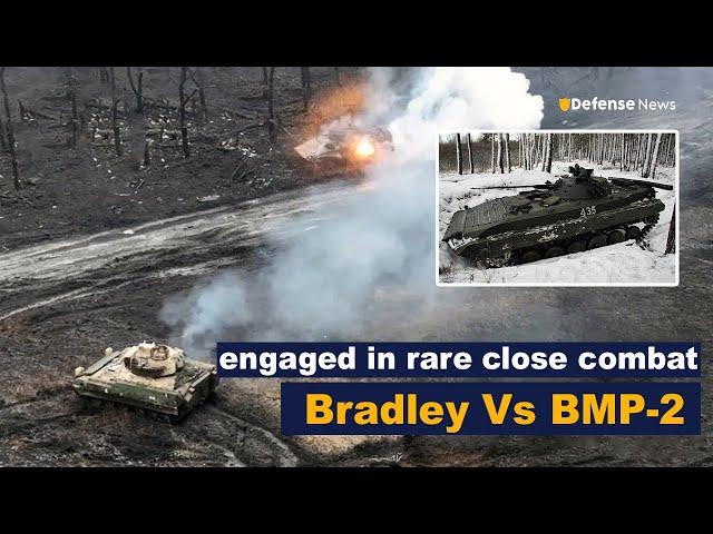 Intense Battle Between US M2A2 Bradley IFV Vs Russian BMP-2 IFV in Ukraine