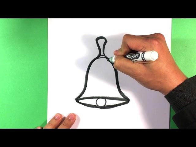 How to Draw a Bell - Christmas Drawings - Step by Step for Beginners and Kids