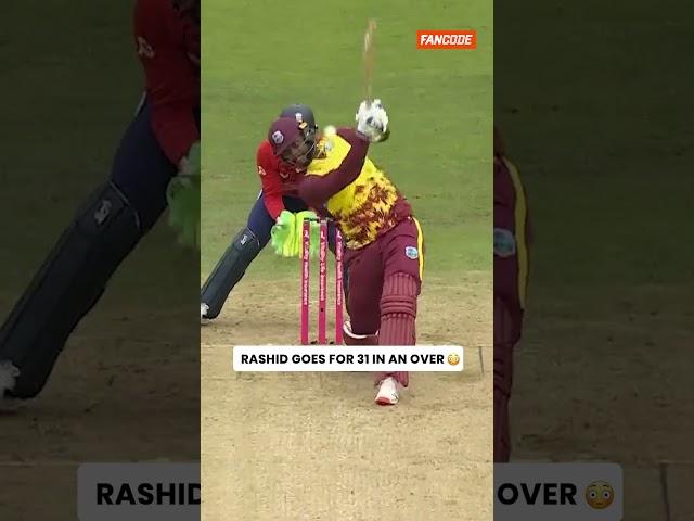 Adil Rashid hit for 31 runs! | ENG vs WI