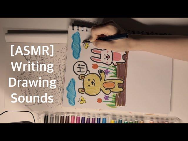 [ASMR] Drawing ASMR For Relaxing, Whispering, Inaudible Sounds 