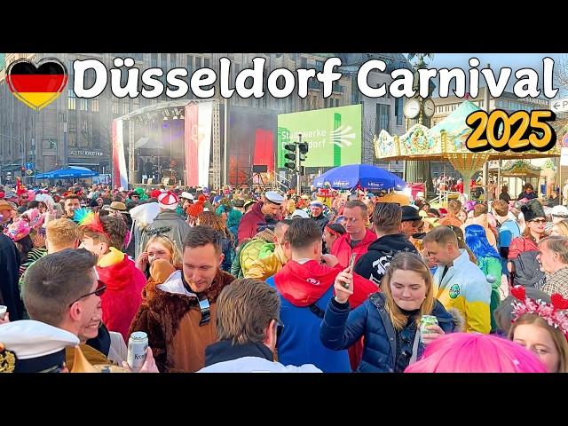  Düsseldorf Carnival (Karneval 2025) | Walking Tour in 4k 60fps HDR