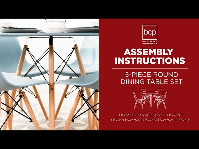 Best Choice Products Assembly Instructions: 5-Piece Round Dining Table Set