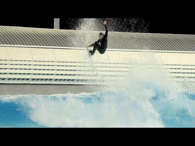 Leo Fioravanti surfing at Alaïa Bay, powered by Wavegarden