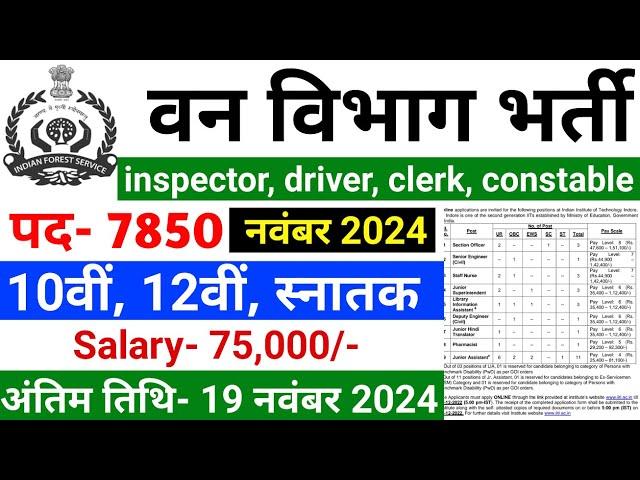 forest guard vacancy 2024, forest guard recruitment 2024, van vibhag bharti 2024, forest recruitment