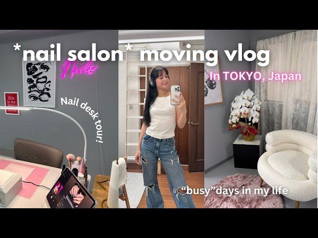 moving in to my new nail salon vlog | 19y/o nail artist in Tokyo, tour + days in my life