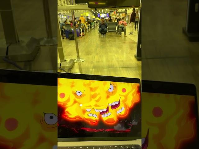 Watching one piece at airport…waiting for ️ #onepiece #luffy #law #zoro #sanji #bigmom #kaido #csk