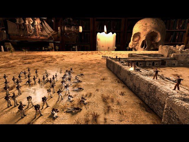 The Battle of the Alamo - TEXAS VS MEXICO - 3D BATTLE ANIMATION