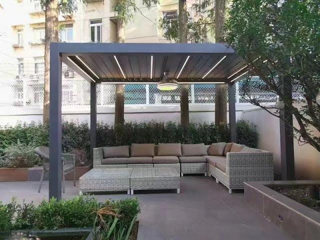 Heavy duty and modern European electric aluminum pergola for leisure