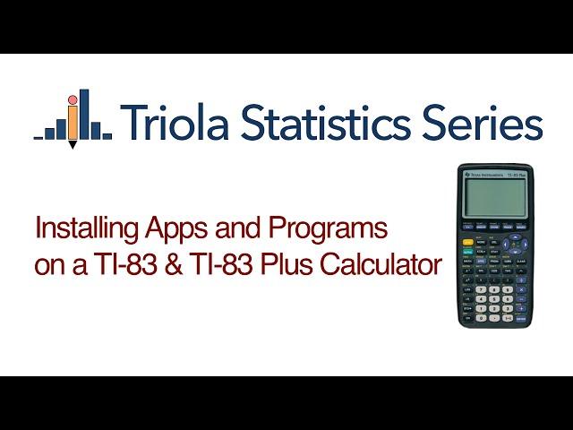 Installing Apps and Programs on TI-83 & TI-83 Plus Calculators