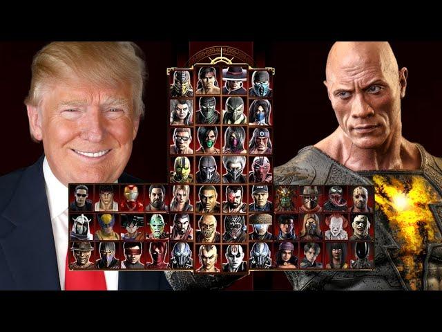 Mortal Kombat 9 - DONALD TRUMP & THE ROCK - Expert Tag Ladder - Gameplay @(1080p) - 60ᶠᵖˢ 