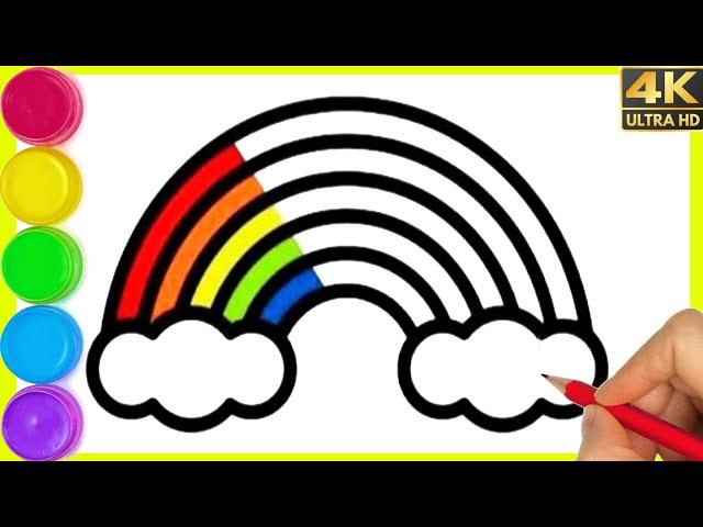 How to draw a rainbow and cloud drawing || Cute rainbow drawing || Step by step rainbow drawing ||