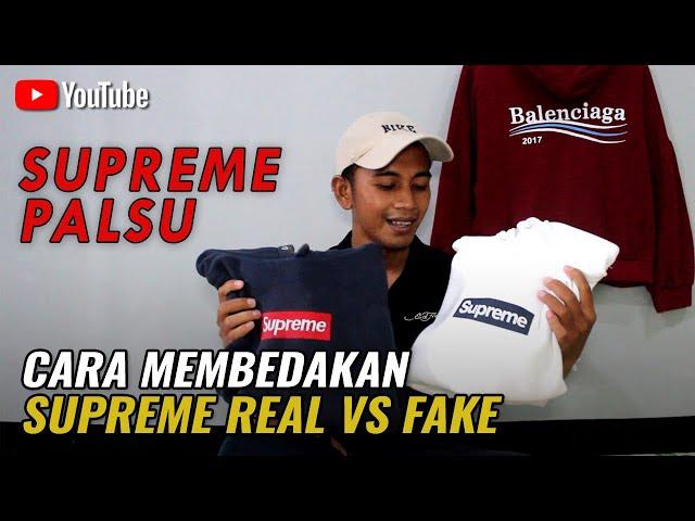 HOODIE SUPREME REAL VS SUPREME FAKE VS SUPREME KOREA - Thrifting Cara Membedakan Label Supreme Asli