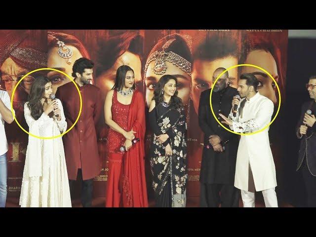 Varun Dhawan And Alia Bhatt FIGHTS On Stage   At Kalank Teaser Launch