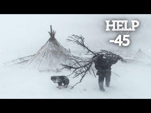 EXTREME -45° Solo Camping 4 Days Heavy Snowfall  Winter Camping | Snowstorm HOT TENT