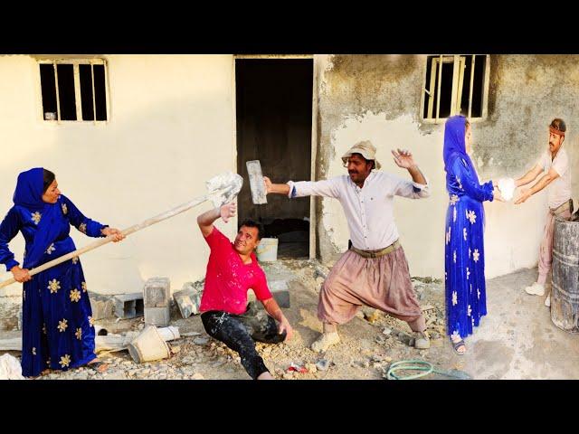 Facade Work with White Cement & Stone Powder ️ | Hamid Gifts a Shirt to the Master Builder